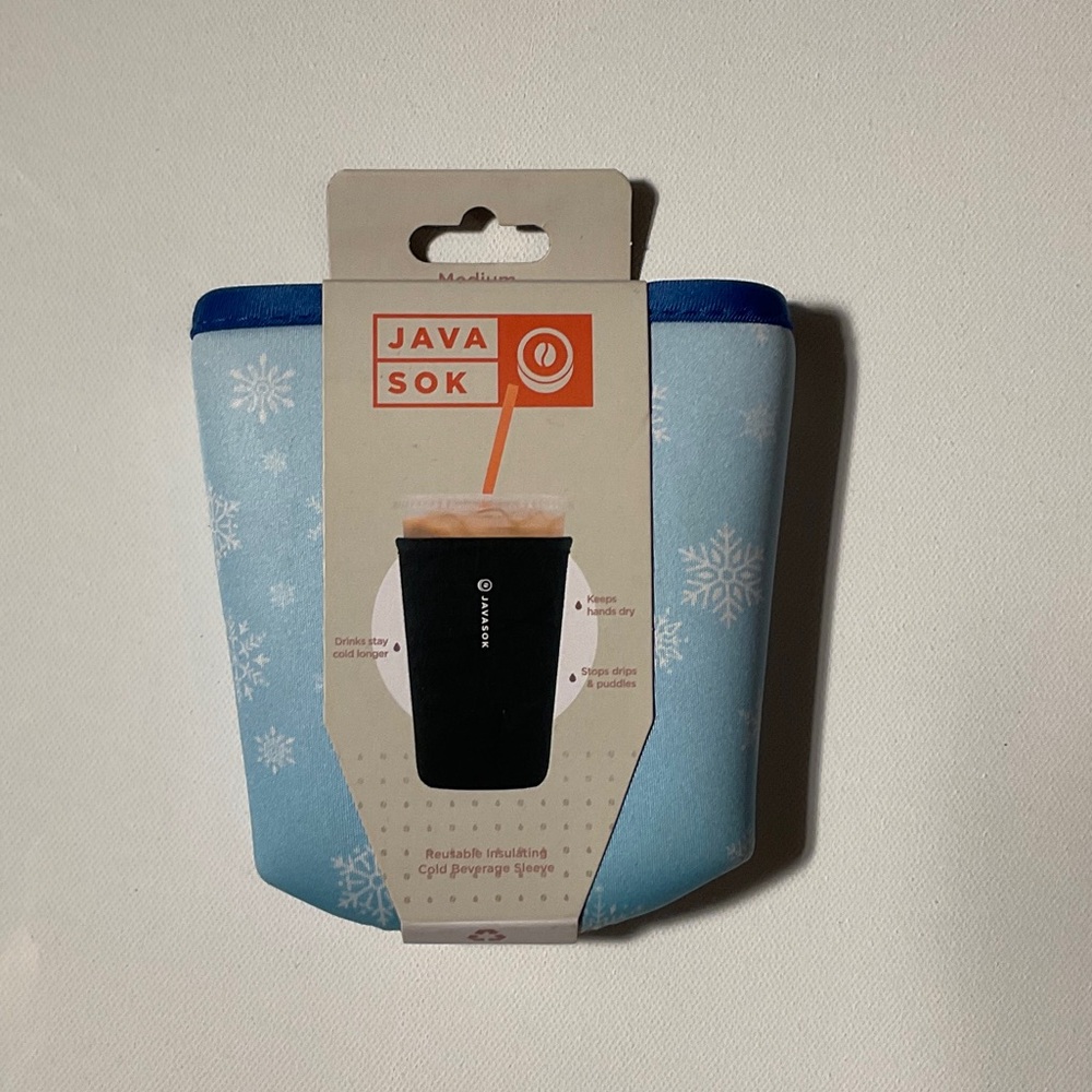 Insulated Sleeve - Light Blue Winter Snowflake Theme